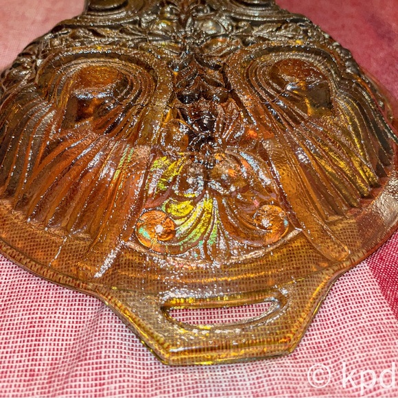 Indiana Killarney Marigold Carnival Glass 1950s Divided Relish Dish - Picture 6 of 7